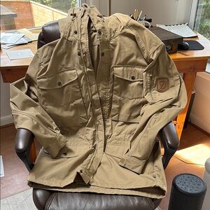Fjallraven Tan Military Field Jacket with Hood